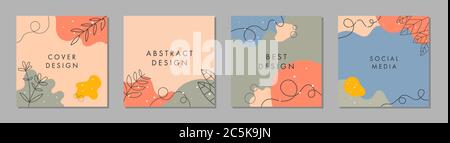 Trendige abstrakte quadratische Vorlage mit buntem Konzept. Kann für Beiträge in sozialen Medien, mobile Apps, Bannerdesign, Web- oder Internetwerbung verwendet werden. Stock Vektor