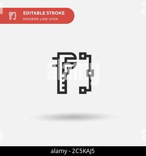 Einfaches Vektorsymbol für den Caliper. Illustration Symbol Design Vorlage für Web mobile UI Element. Perfekte Farbe modernes Piktogramm auf bearbeitbaren Strich. Caliper-Symbole für Ihr Geschäftsprojekt Stock Vektor