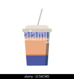 Kaffeetasse auf weißem Hintergrund. Vektor-Illustration in trendigen flachen Stil. EPS 10 Stock Vektor