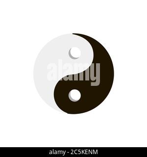 Yin Yang Symbol auf weißem Hintergrund. Vektor-Illustration in trendigen flachen Stil. EPS 10 Stock Vektor