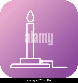 Einzigartiges Bunsen Burner Vektor-Linie Symbol Stock Vektor