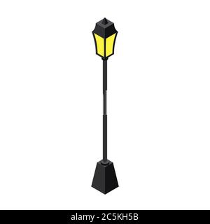 Lampe Post Street Road auf weißem Hintergrund. Vektorgrafik. EPS 10. Stock Vektor