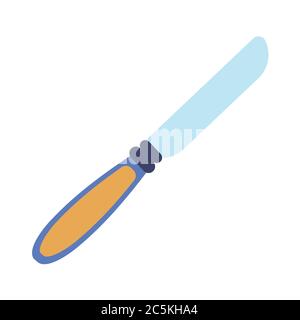 Küchenmesser auf weißem Hintergrund. Vektor-Illustration in trendigen flachen Stil. EPS 10. Stock Vektor
