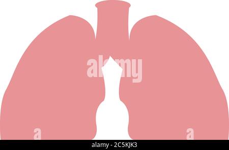 Menschliche Lungen Angriff durch Covid 19 oder Corona Virus.Lungen Vektor.menschliche Atmungsorgane Lungen Anatomie.Lungen-Organ.Medizinische Abbildung. Stock Vektor