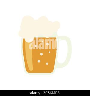 Glas Bier Symbol isoliert auf weißem Hintergrund. Trendy flachen Stil für Grafik-Design, Web-Site. Vektorgrafik EPS 10 Stock Vektor