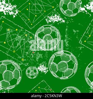 Nahtlose Fußball-Vektor-Hintergrund, Muster, Textur, Modell, Vorlage Vektor Illustration Stock Vektor