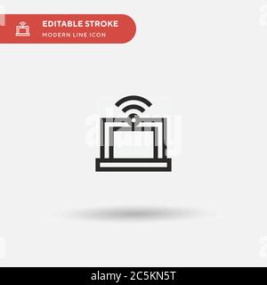 Einfaches Vektor-Symbol für Laptop. Illustration Symbol Design Vorlage für Web mobile UI Element. Perfekte Farbe modernes Piktogramm auf bearbeitbaren Strich. Laptop-Symbole für Ihr Geschäftsprojekt Stock Vektor