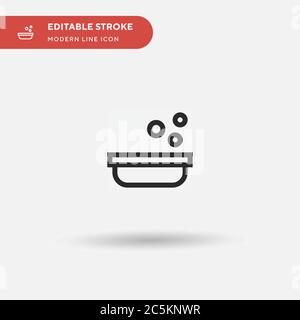 Badewanne einfaches Vektor-Symbol. Illustration Symbol Design Vorlage für Web mobile UI Element. Perfekte Farbe modernes Piktogramm auf bearbeitbaren Strich. Badsymbole für Ihr Geschäftsprojekt Stock Vektor