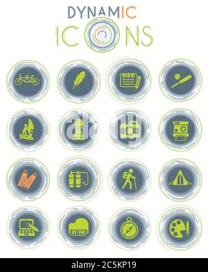 Dynamische Freizeitsymbole Stock Vektor