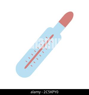Thermometer medizinisch auf weißem Hintergrund. Vektor-Illustration in trendigen flachen Stil. ESP 10. Stock Vektor