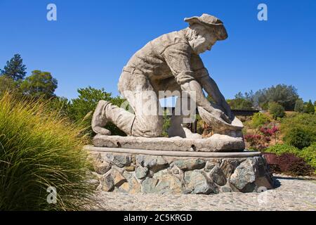 Claude Chana 1811-1882 Denkmal in der Altstadt Auburn, Kalifornien, USA (Künstler-Dr. Kenneth Fox) Stockfoto