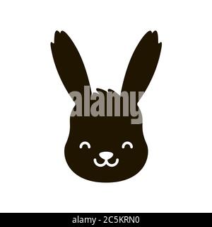 Hase Kaninchen Symbol auf weißem Hintergrund. Vektor-Illustration in trendigen flachen Stil. EPS 10 Stock Vektor