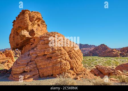 Felsformationen im Valley of Fire State Park, Nevada, USA Stockfoto