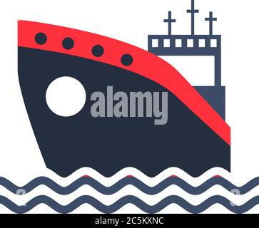 Symbol für Öltankschiff. Einfache Illustration von Öltanker Schiff Vektor-Symbol für Web-Design isoliert auf weißem Hintergrund. Stock Vektor