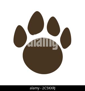 Symbol für die Fußabdruck von Tieren auf weißem Hintergrund. Vektor-Illustration in trendigen flachen Stil. ESP 10. Stock Vektor