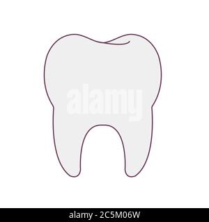 Zahnsymbol in flacher Ausführung auf weißem Hintergrund. Vektorgrafik. EPS 10. Stock Vektor
