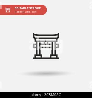 Shinto einfaches Vektor-Symbol. Illustration Symbol Design Vorlage für Web mobile UI Element. Perfekte Farbe modernes Piktogramm auf bearbeitbaren Strich. Shinto-Symbole für Ihr Geschäftsprojekt Stock Vektor