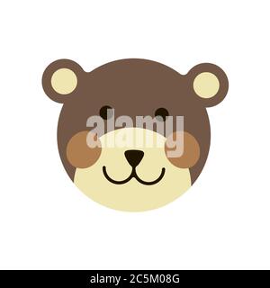 Niedlichen Teddybär Kopf auf weißem Hintergrund. EPS 10. Stock Vektor