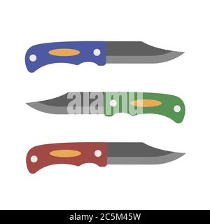 Camping Jackmesser auf weißem Hintergrund. Vektor-Illustration in trendigen flachen Stil. EPS 10. Stock Vektor