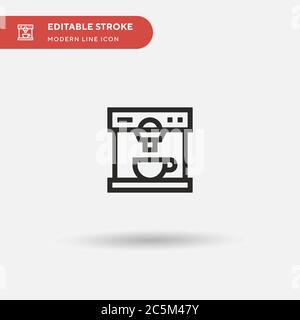 Einfaches Vektorsymbol für Kaffeemaschinen. Illustration Symbol Design Vorlage für Web mobile UI Element. Perfekte Farbe modernes Piktogramm auf bearbeitbaren Strich. Symbole für Kaffeemaschinen für Ihr Geschäftsprojekt Stock Vektor