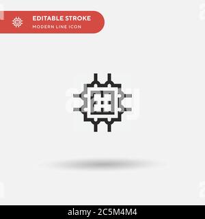 Einfaches Vektorsymbol für Microchip. Illustration Symbol Design Vorlage für Web mobile UI Element. Perfekte Farbe modernes Piktogramm auf bearbeitbaren Strich. Microchip Icons für Ihr Geschäftsprojekt Stock Vektor