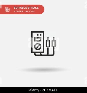 Einfaches Vektorsymbol für Voltmeter. Illustration Symbol Design Vorlage für Web mobile UI Element. Perfekte Farbe modernes Piktogramm auf bearbeitbaren Strich. Voltmeter-Symbole für Ihr Geschäftsprojekt Stock Vektor