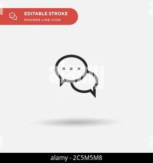 Dialog einfaches Vektor-Symbol. Illustration Symbol Design Vorlage für Web mobile UI Element. Perfekte Farbe modernes Piktogramm auf bearbeitbaren Strich. Dialogsymbole für Ihr Geschäftsprojekt Stock Vektor