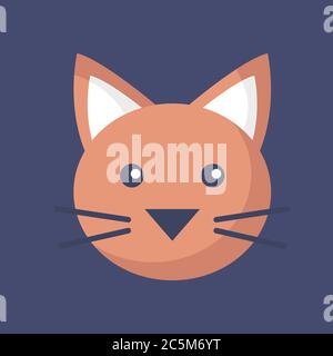 Kopf der Katze isoliert auf weißem Hintergrund Vektor-Illustration Stock Vektor