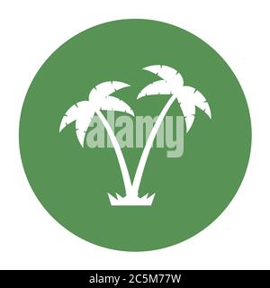 Symbol für Palmen auf weißem Hintergrund. Vektor-Illustration in trendigen flachen Stil. EPS 10. Stock Vektor