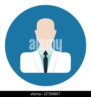 Doktor Symbol auf weißem Hintergrund in trendigen flachen Stil isoliert. Stock Vektor