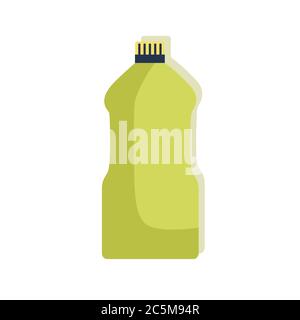 Haushalt chemische Flasche Pack Reinigung Hausarbeit auf weißem Hintergrund. Vektor-Illustration in trendigen flachen Stil. EPS 10 Stock Vektor