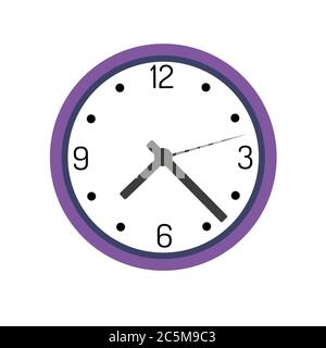 Uhr auf weißem Hintergrund. Vektor-Illustration in trendigen flachen Stil. ESP 10. Stock Vektor