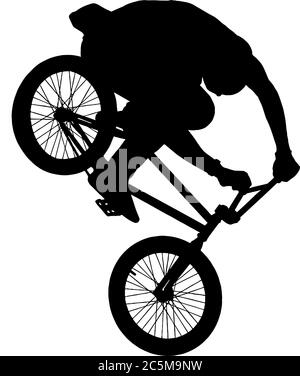 BMX Biker Vektor Grafik Silhouette Stock Vektor
