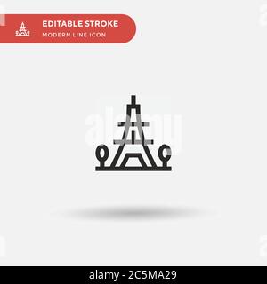 Eiffelturm einfaches Vektor-Symbol. Illustration Symbol Design Vorlage für Web mobile UI Element. Perfekte Farbe modernes Piktogramm auf bearbeitbaren Strich. Eiffelturm-Symbole für Ihr Geschäftsprojekt Stock Vektor