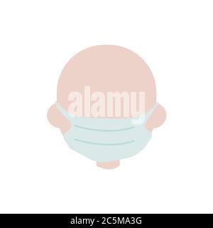 Gesicht in einer medizinischen Maske auf weißem Hintergrund. Trendy flachen Stil für Grafik-Design, Web-Site. Vektorgrafik EPS 10. Stock Vektor