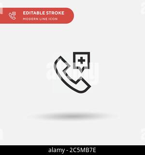 Einfaches Vektorsymbol für Notruf. Illustration Symbol Design Vorlage für Web mobile UI Element. Perfekte Farbe modernes Piktogramm auf bearbeitbaren Strich. Notfallanruf-Symbole für Ihr Geschäftsprojekt Stock Vektor