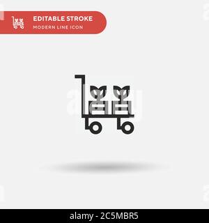 Einfaches Vektorsymbol Pflanztopf. Illustration Symbol Design Vorlage für Web mobile UI Element. Perfekte Farbe modernes Piktogramm auf bearbeitbaren Strich. Symbole für Pflanzenköpfe für Ihr Geschäftsprojekt Stock Vektor