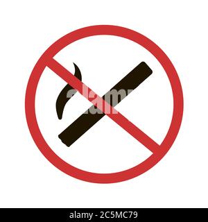 Rauchverbot auf weißem Hintergrund. EPS 10 im trendigen flachen Stil isoliert. Stock Vektor