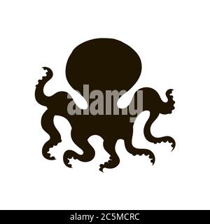 Octopus-Symbol auf weißem Hintergrund. Vektor-Illustration in trendigen flachen Stil. EPS 10 Stock Vektor