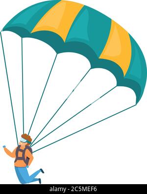 Junge Skydiver-Ikone. Cartoon von jungen Skydiver Vektor-Symbol für Web-Design isoliert auf weißem Hintergrund Stock Vektor