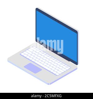 Laptop auf weißem Hintergrund isoliert. Vektorgrafik. EPS 10. Stock Vektor
