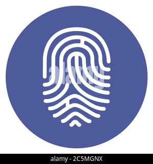 Symbol Für Fingerabdruckschleife. Vektor-Illustration EPS 10 in trendigen flachen Stil isoliert. Stock Vektor