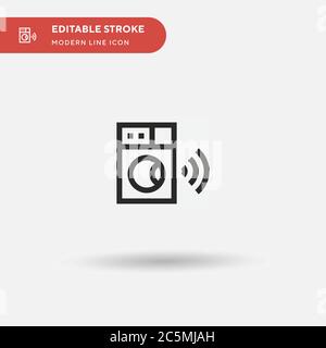 Einfaches Vektorsymbol für Waschmaschinen. Illustration Symbol Design Vorlage für Web mobile UI Element. Perfekte Farbe modernes Piktogramm auf bearbeitbaren Strich. Waschmaschinen-Symbole für Ihr Geschäftsprojekt Stock Vektor