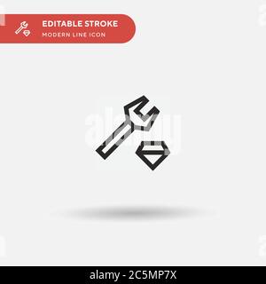 Reparieren einfache Vektor-Symbol. Illustration Symbol Design Vorlage für Web mobile UI Element. Perfekte Farbe modernes Piktogramm auf bearbeitbaren Strich. Reparieren Sie Symbole für Ihr Geschäftsprojekt Stock Vektor