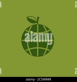 Ökologie Konzept mit Earth Globe wie Green Apple. Stock Vektor