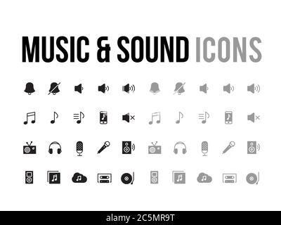Das Musik- und Soundvektorsymbol für die App, mobile Website responsive Stock Vektor