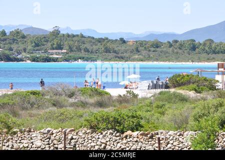 san teodoro , ITALIEN - JUNI 19 2020 : Lu Impostu Strand sumemr 2020 sardinien italien Stockfoto