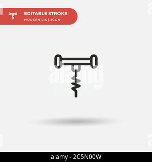 Korkenzieher einfaches Vektor-Symbol. Illustration Symbol Design Vorlage für Web mobile UI Element. Perfekte Farbe modernes Piktogramm auf bearbeitbaren Strich. Korkenzieher-Symbole für Ihr Geschäftsprojekt Stock Vektor