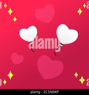 Valentinstag Hintergrund mit Herz und Ballons. Vektorgrafik. Stock Vektor