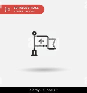 Einfaches Vektorsymbol rotes Kreuz. Illustration Symbol Design Vorlage für Web mobile UI Element. Perfekte Farbe modernes Piktogramm auf bearbeitbaren Strich. Rote Kreuz-Symbole für Ihr Geschäftsprojekt Stock Vektor